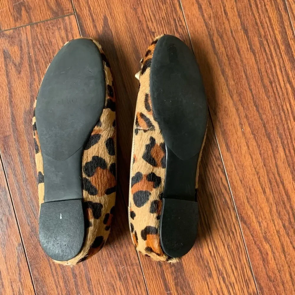 Talbots leather calf hair flats. Size 6